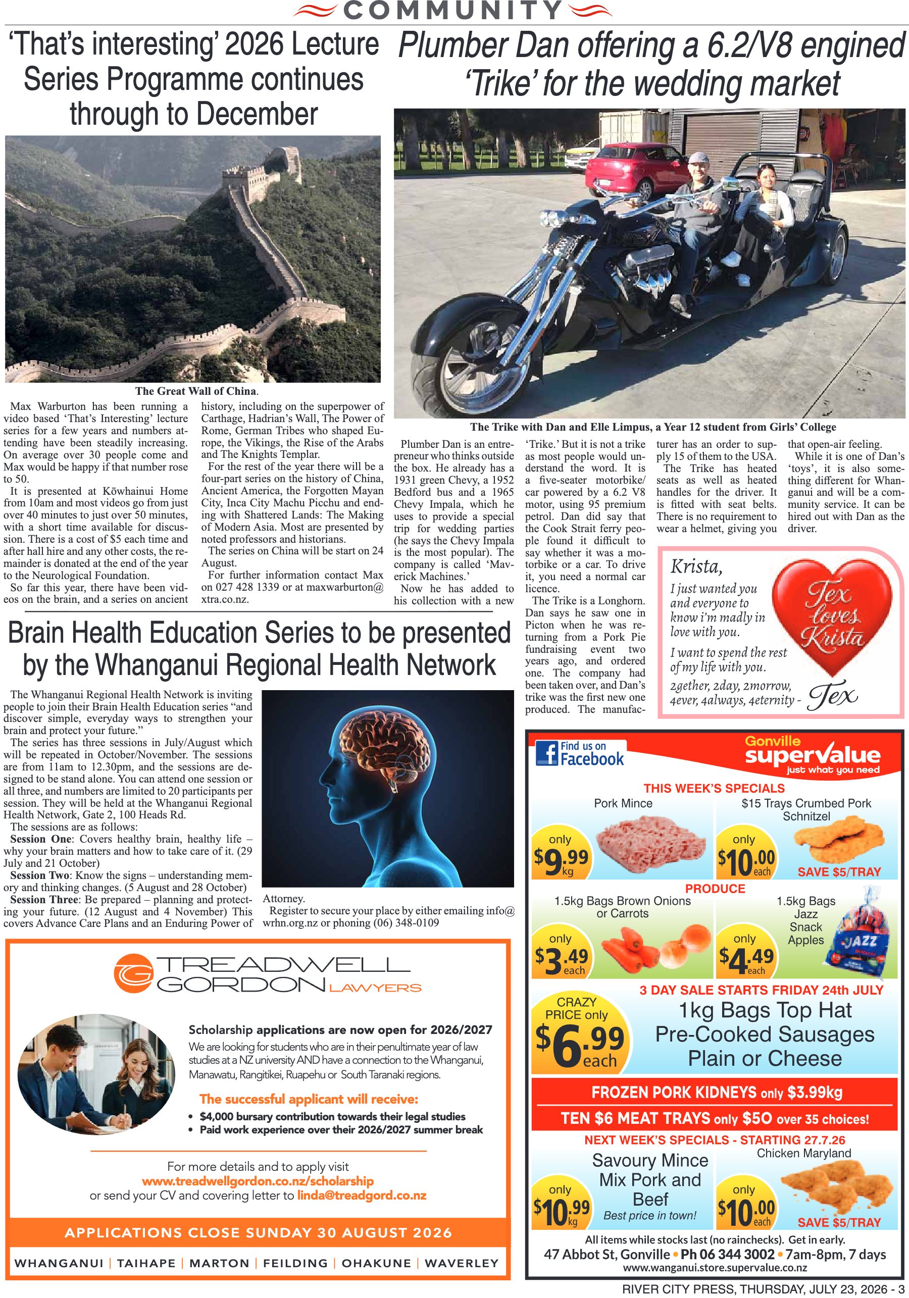Page 3 of the 23 July 2026 edition